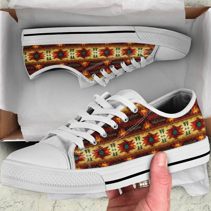 Tribes Pattern Native American Low Top Canvas Shoes 13