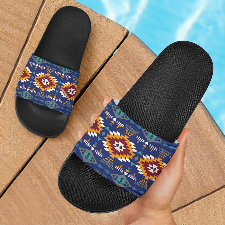 Pattern Native American Slide Sandals 10