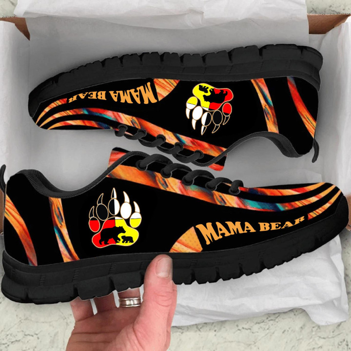 Orange Pattern Mama Bear Native Sneakers 02