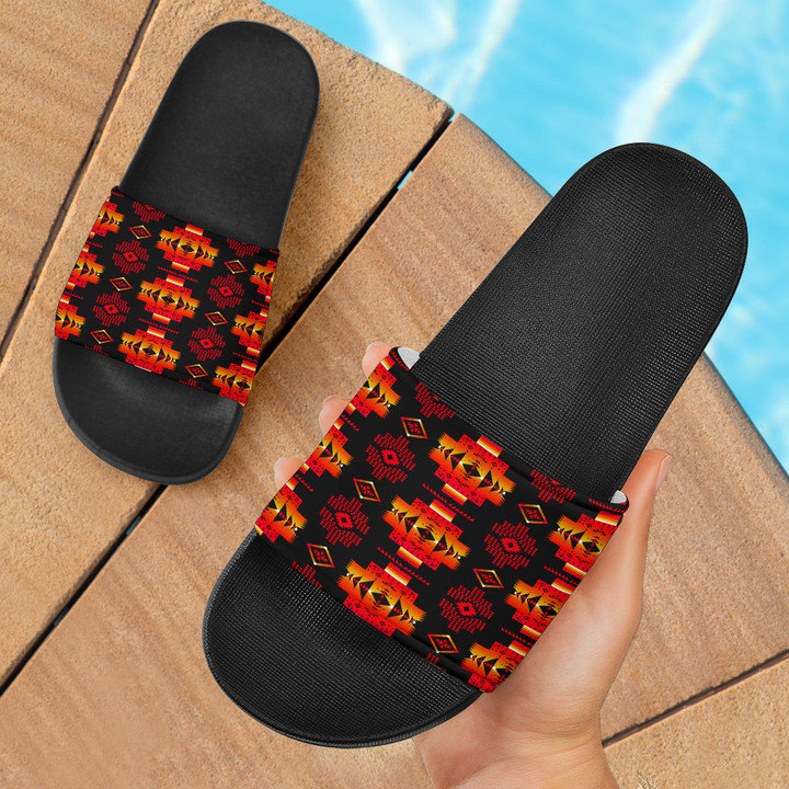 Native Pattern Slide Sandals