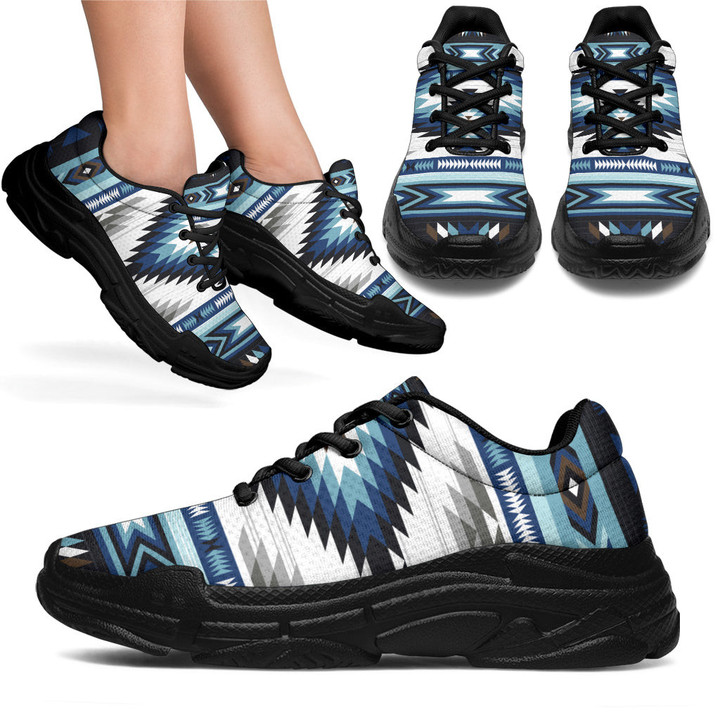 Blue Colors Pattern Chunky Sneakers