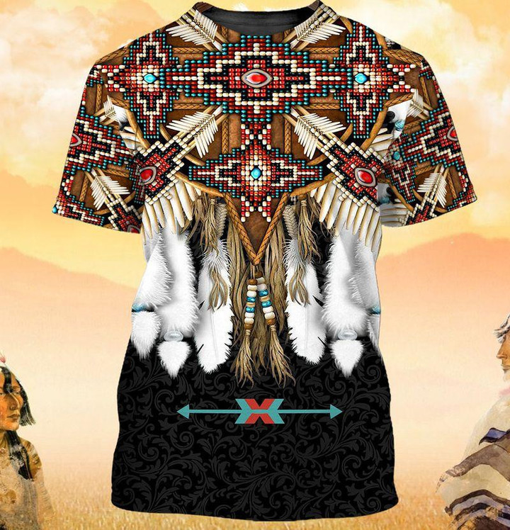 Native American Pattern Black Tshirt
