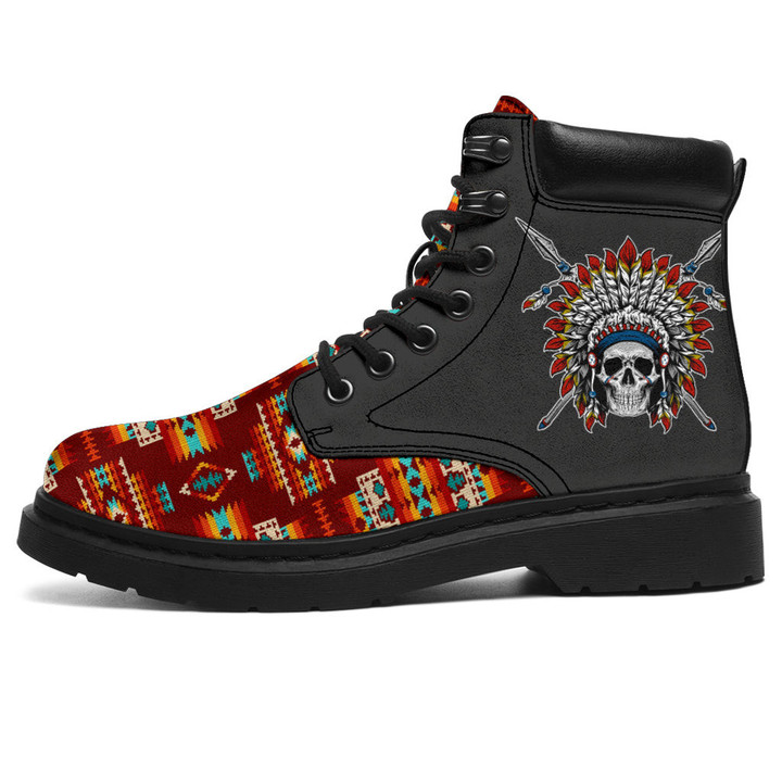 Skull Chief Red Pattern Native All-Season Boots