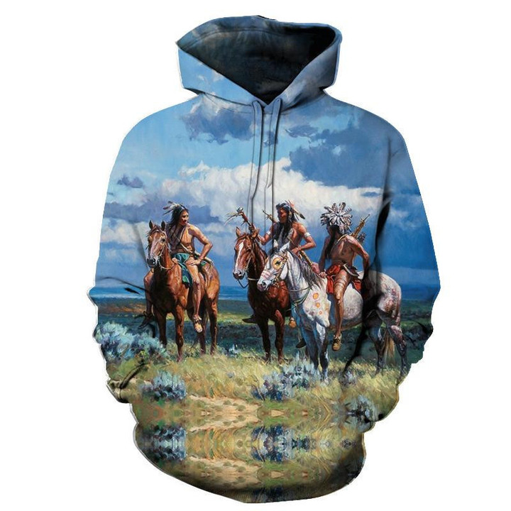 The Chief Riding Horse Native American Hoodie 02