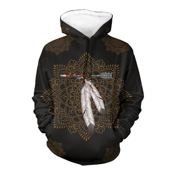 GB-NAT00460 Arrow Feather Native 3D Hoodie
