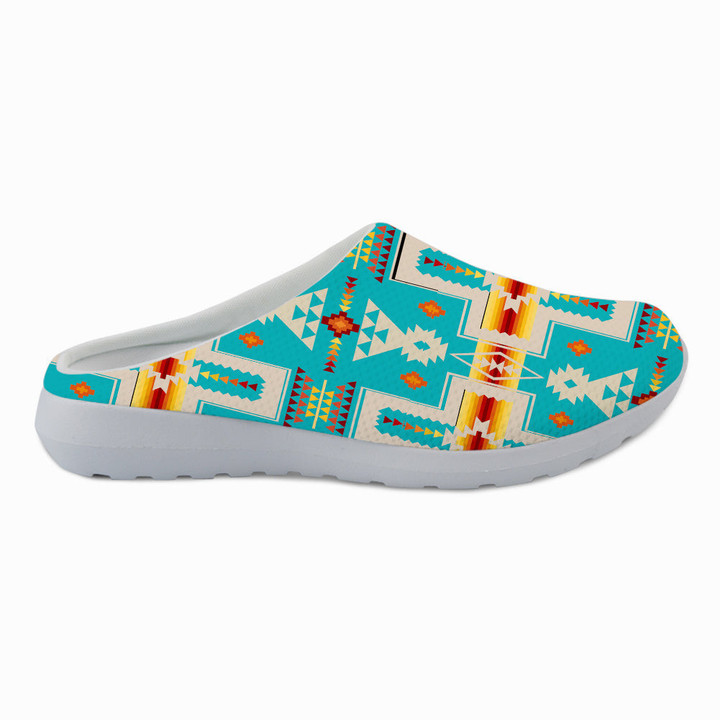 Turquoise Tribe Design Native American Mesh Slippers