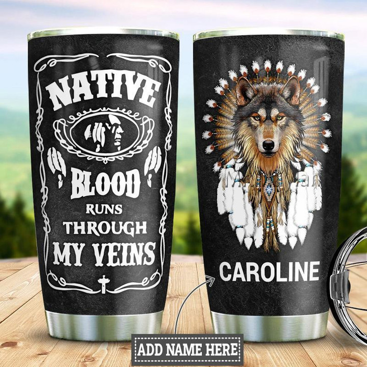 Native Blood Limited Edition Custom Name ��� Tumbler - OwlsMatrix