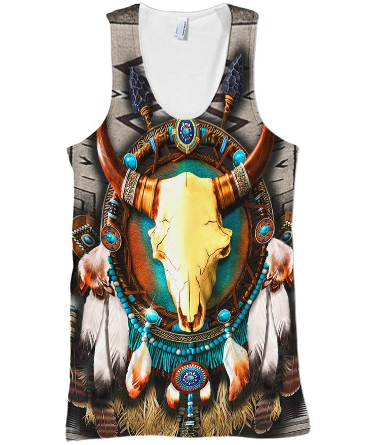 Products Butterfly & Buffalo Skull Tank Top