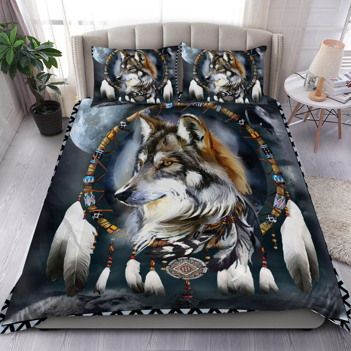 Wolf Native American Bedding Set 04