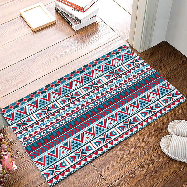Native American Geometric Triangle Colorful Doormat, Native American House Decorative Welcome Doormat