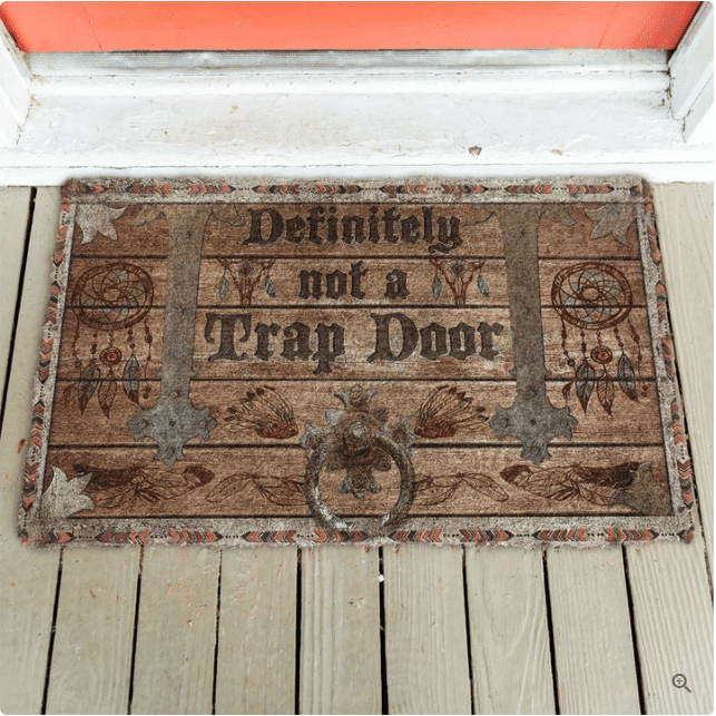 Definitely Not A Trap Door Native Funny Doormat, Funny Home Decorative Welcome Doormat