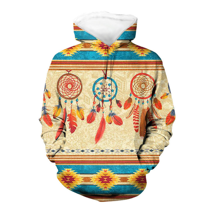 GB-NAT00524 Feather Dream Catchers 3D Hoodie