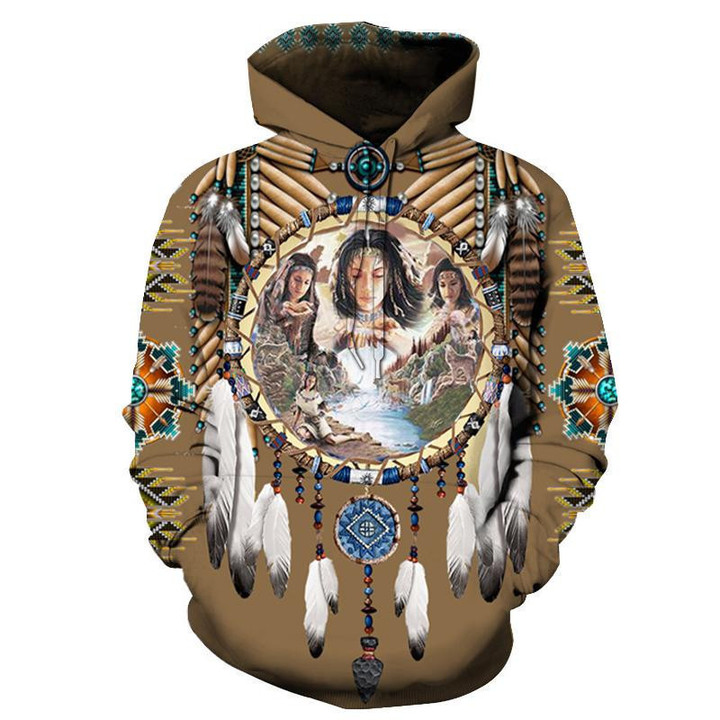 Dreamcatcher Woman Native American Hoodie 02