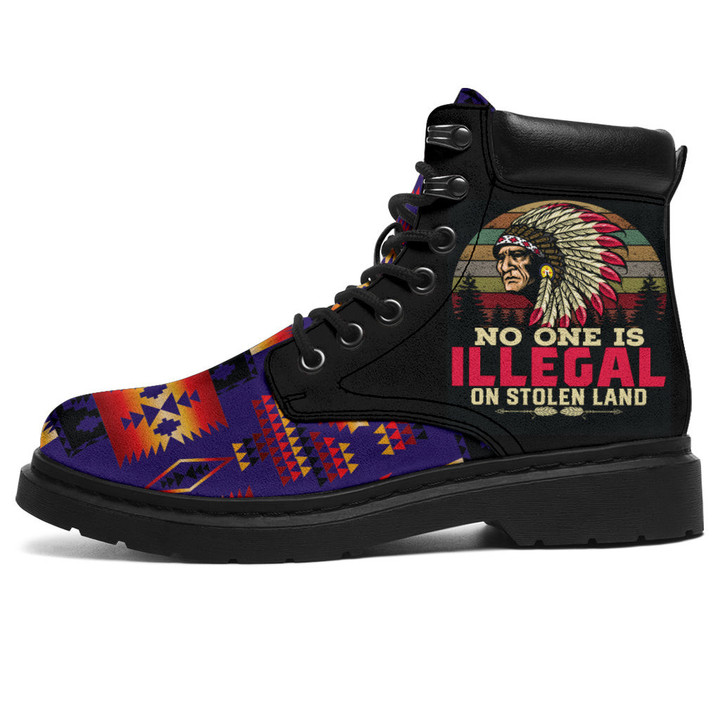 Purple Tribe Pattern Native American All-Season Boots