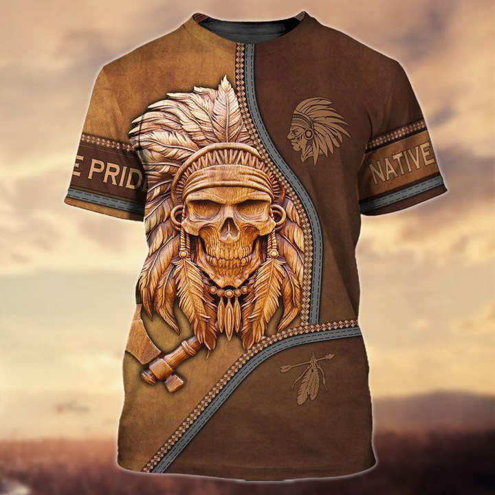 Indian Native Pride Leather Native American Tshirt