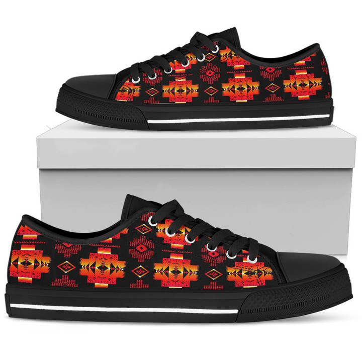Tribes Pattern Native American Low Top Canvas Shoes 10