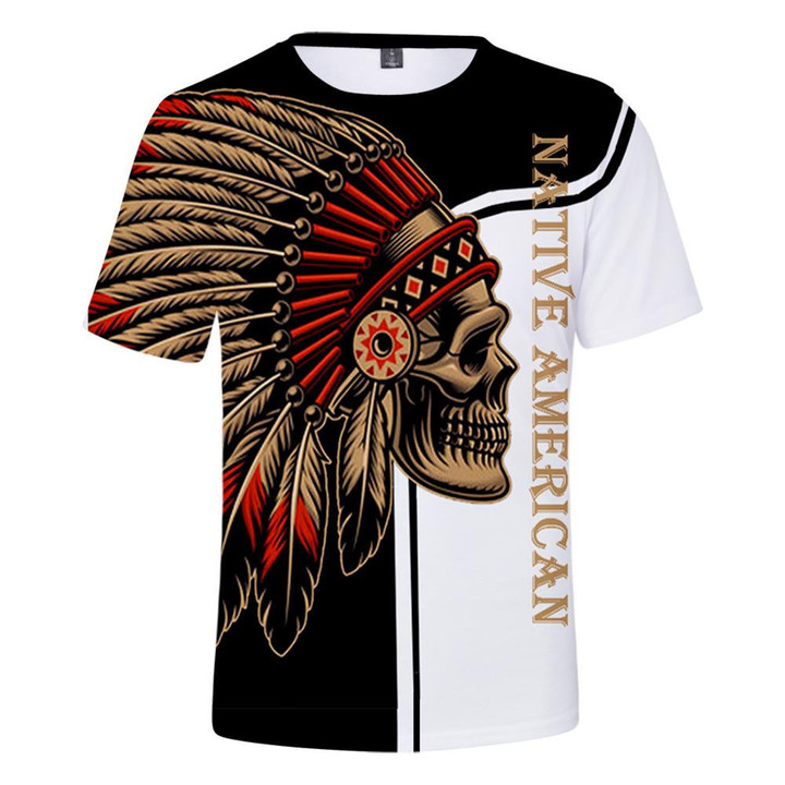 Skull Native American 3D Tshirt