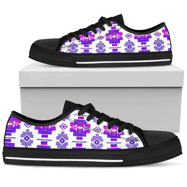 Tribes Pattern Native American Low Top Canvas Shoes 08