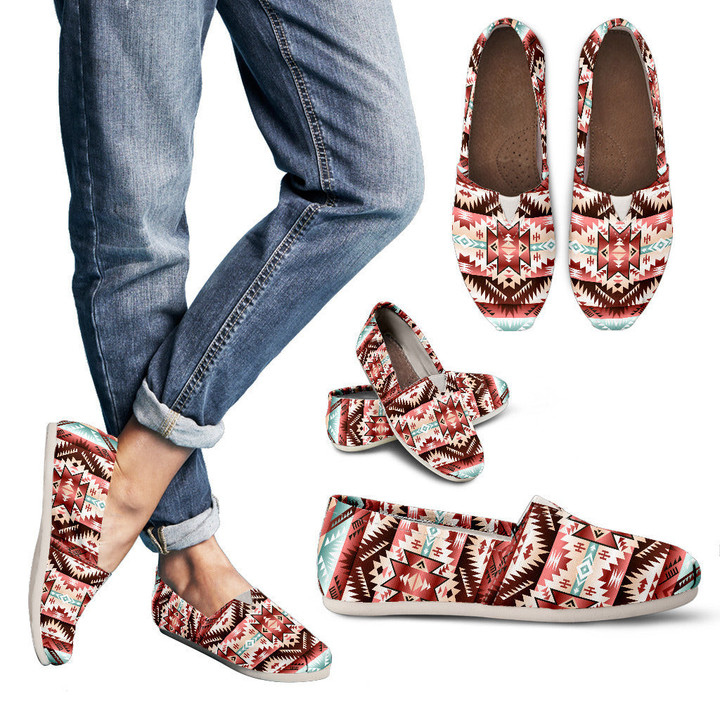 Red Vector Tribal Native Women's Casual Shoes