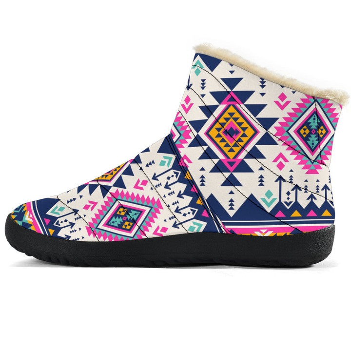 Pink Pattern Native American Cozy Winter Boots