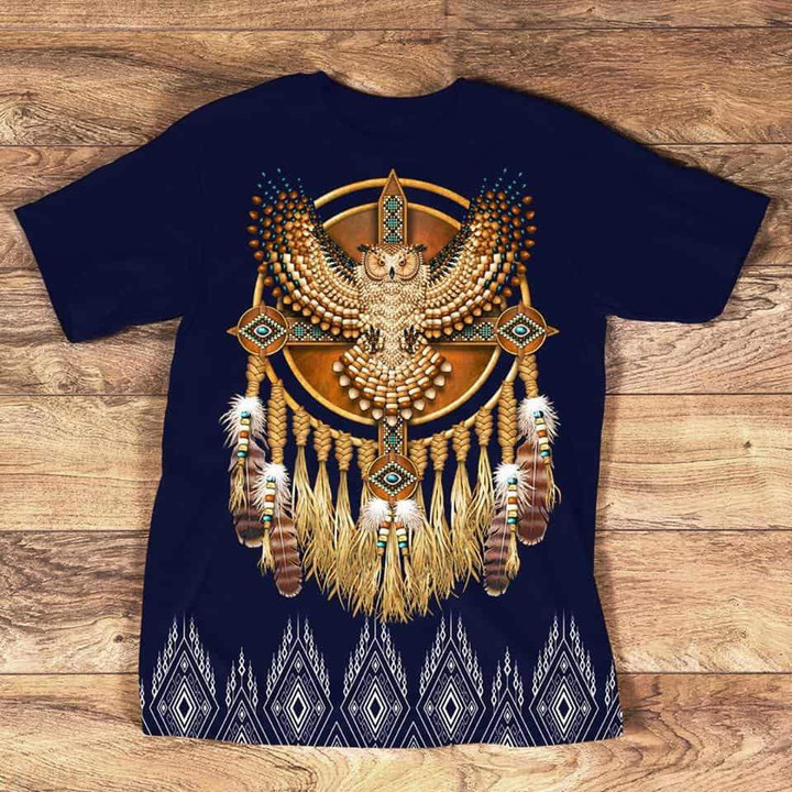 Golden Owl Dream Catcher 3D Tshirt