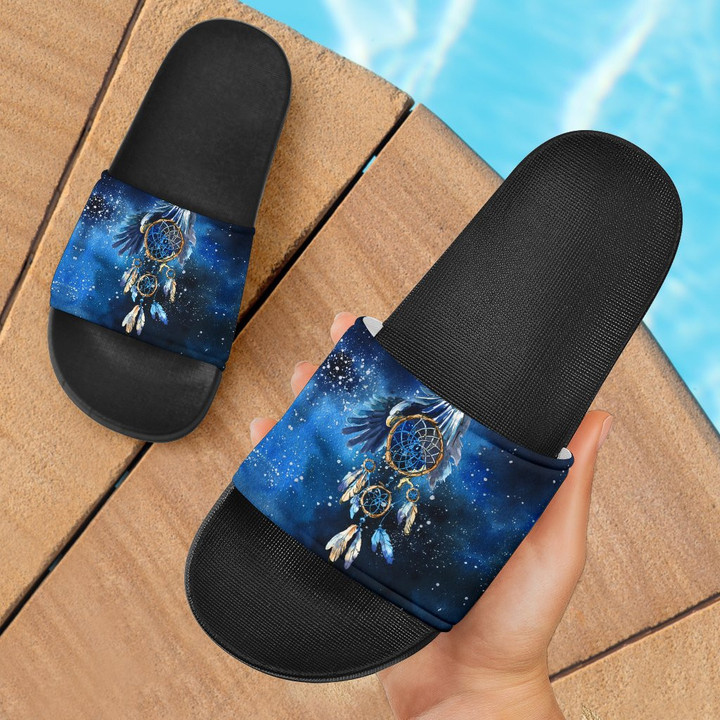 Blue Galaxy Dreamcatcher Native American Slide Sandals no link