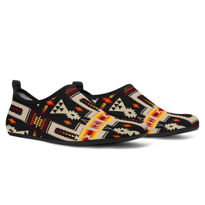 Black Tribe Design Native American Aqua Shoes