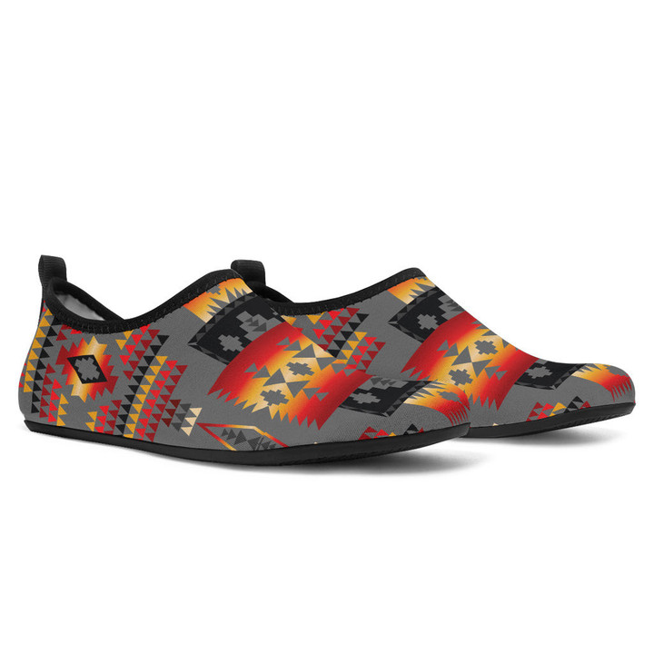 Gray Tribe Pattern Native American Aqua Shoes
