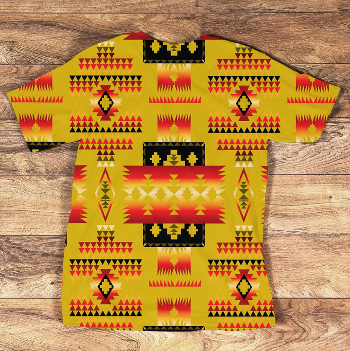 GB-NAT00046-3DTS11 Yellow Tribe Design Native American All-Over T-Shirt