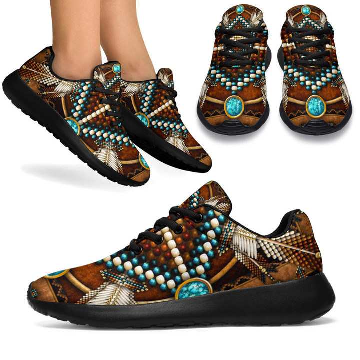 Mandala Brown Native American Sport Sneakers