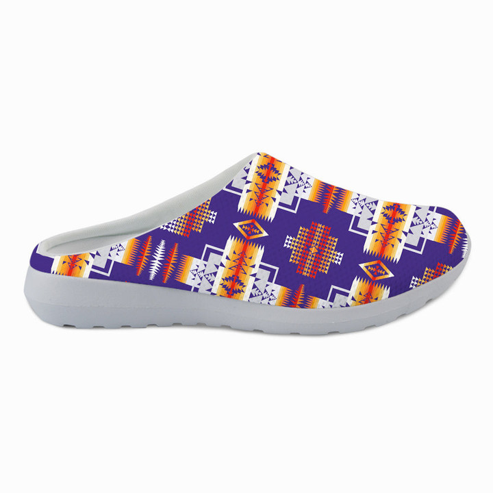 Purple Pattern Native American Mesh Slippers
