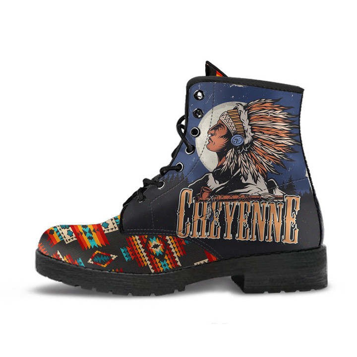 Chief Black Pattern Native Leather Boots