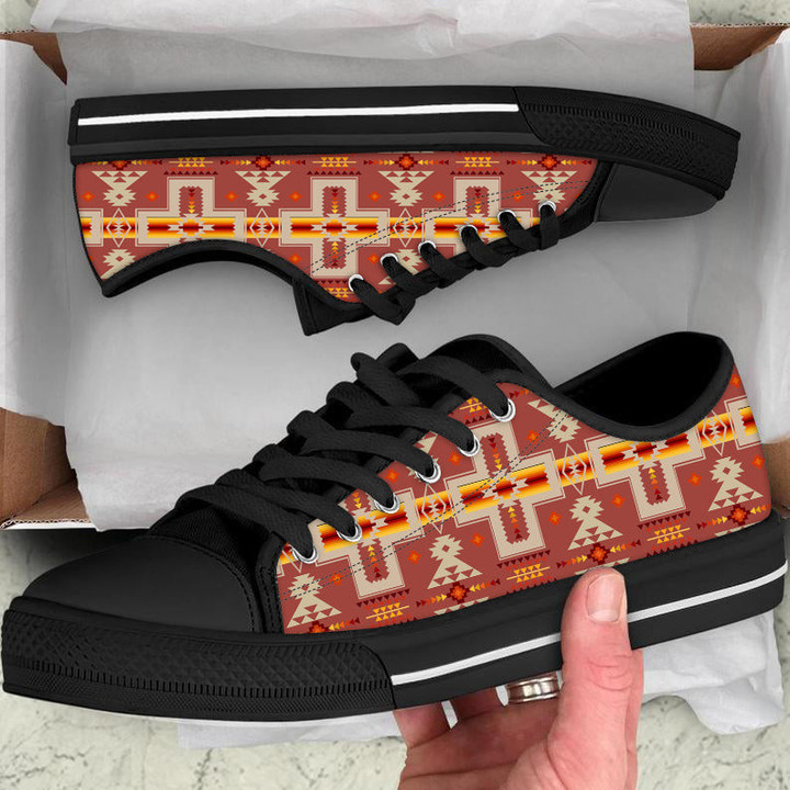 Tribe Design Native American Low Top Canvas Shoe