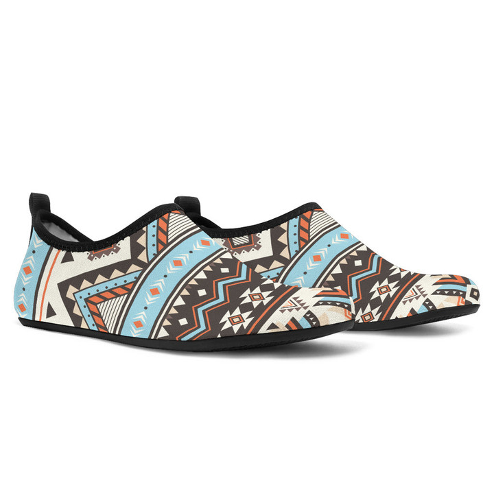 Tribal Striped Seamless Pattern Aqua Shoes