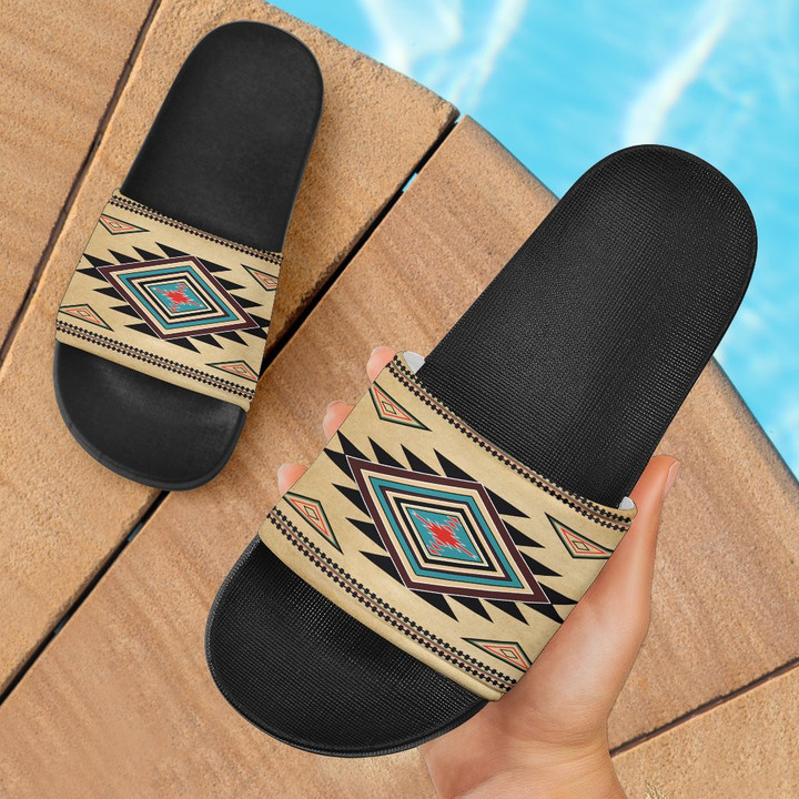 Southwest Symbol Native American Slide Sandals 02