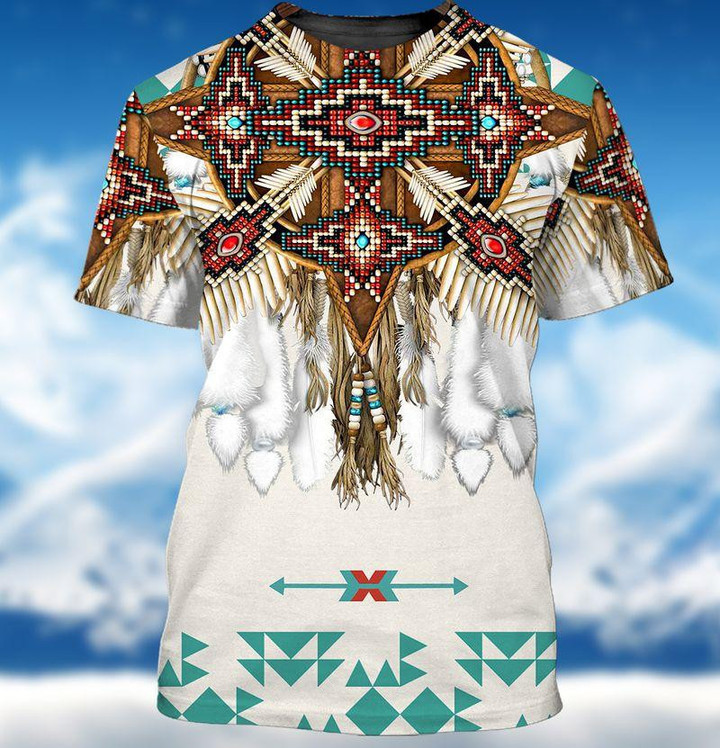 Native American Pattern White Tshirt