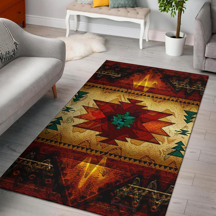 United Tribes Brown Design Native American Area Rug
