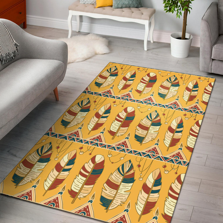 Seamless Feather Pattern Area Rug