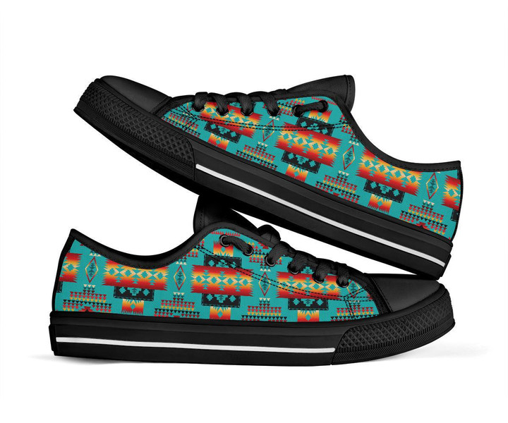 Blue Native Tribes Native American Low Tops Shoes
