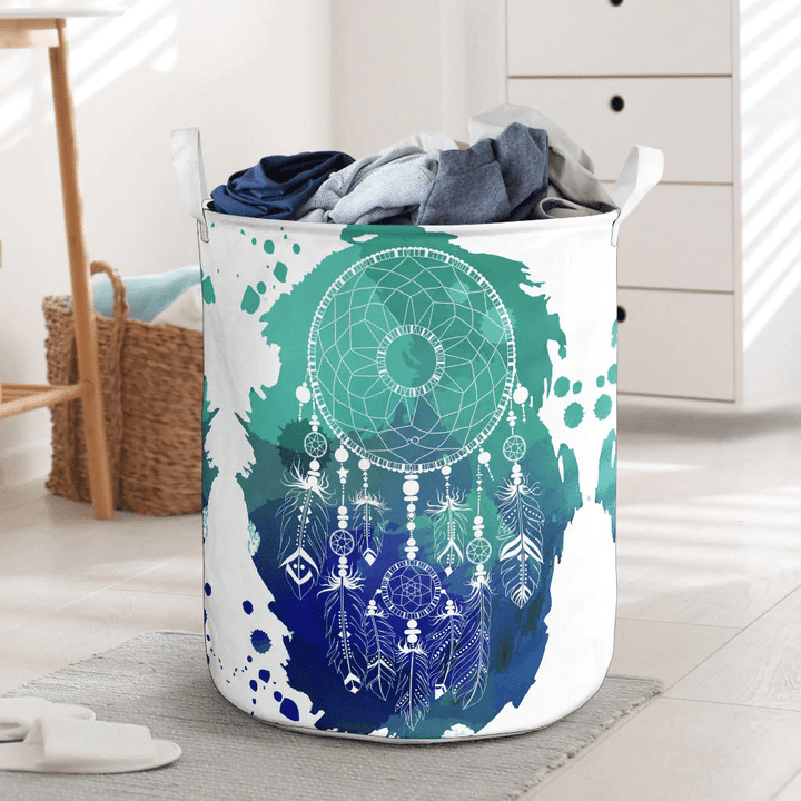 Blue & Green Dream Catcher Laundry Basket