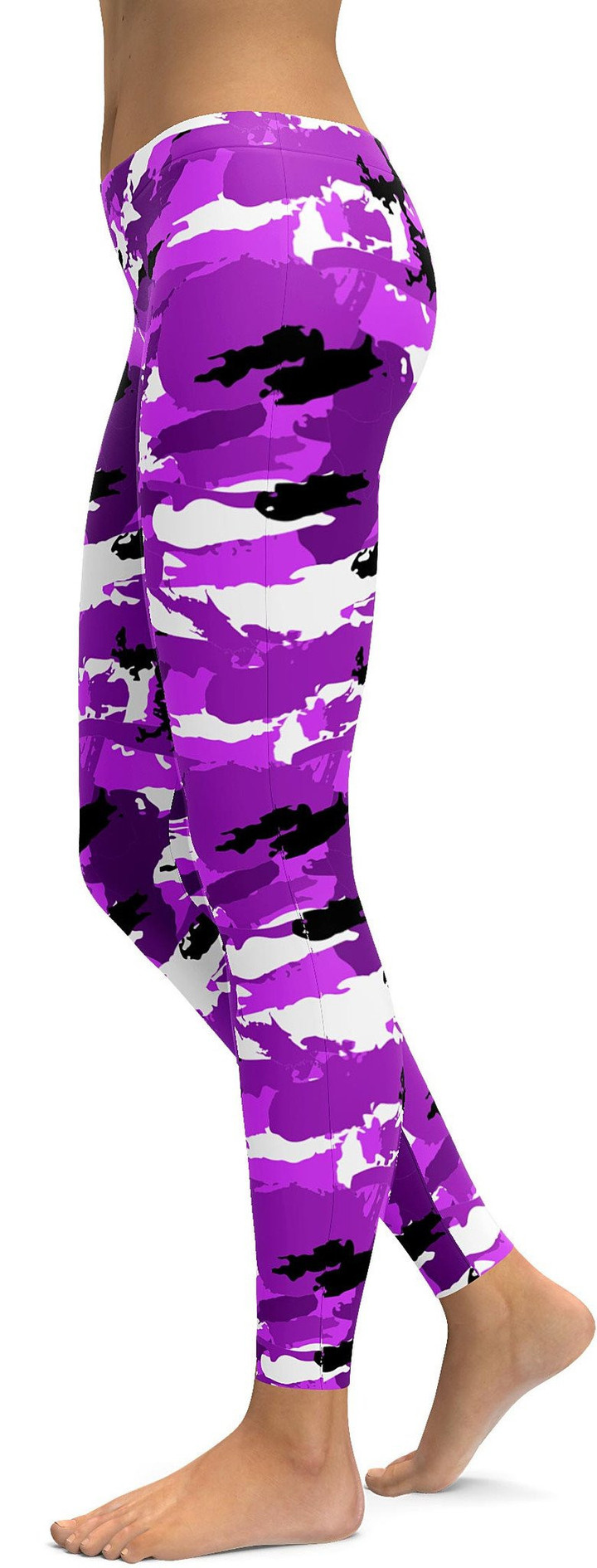 Purple Camo High-Waisted Leggings