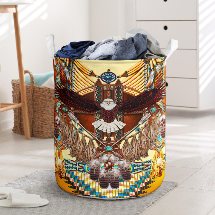 Yellow Dream Catcher Eagle Laundry Basket