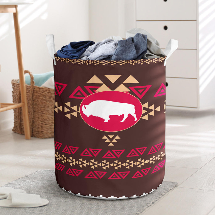 Brown Bison Laundry Basket