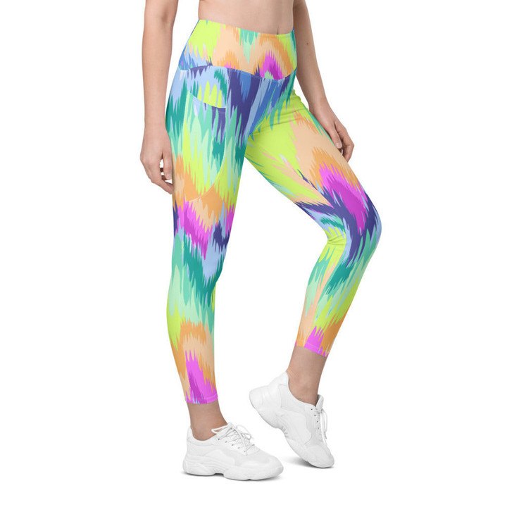 Rave Sound Wave High Waist Leggings with Pockets