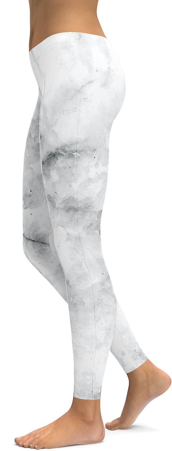 Grey Marble High-Waisted Leggings