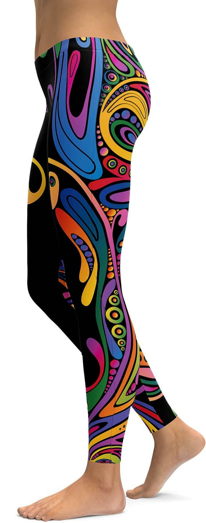 Colorful Swirl High-Waisted Leggings