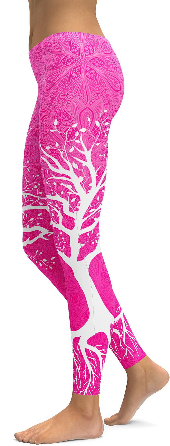 Hot Pink Tree of Life High-Waisted Leggings