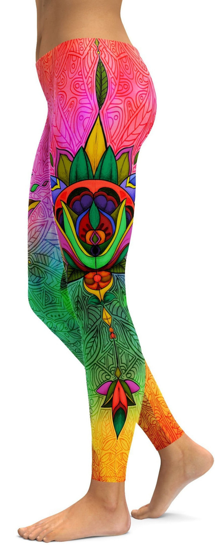 Colorful Ornamental High-Waisted Leggings
