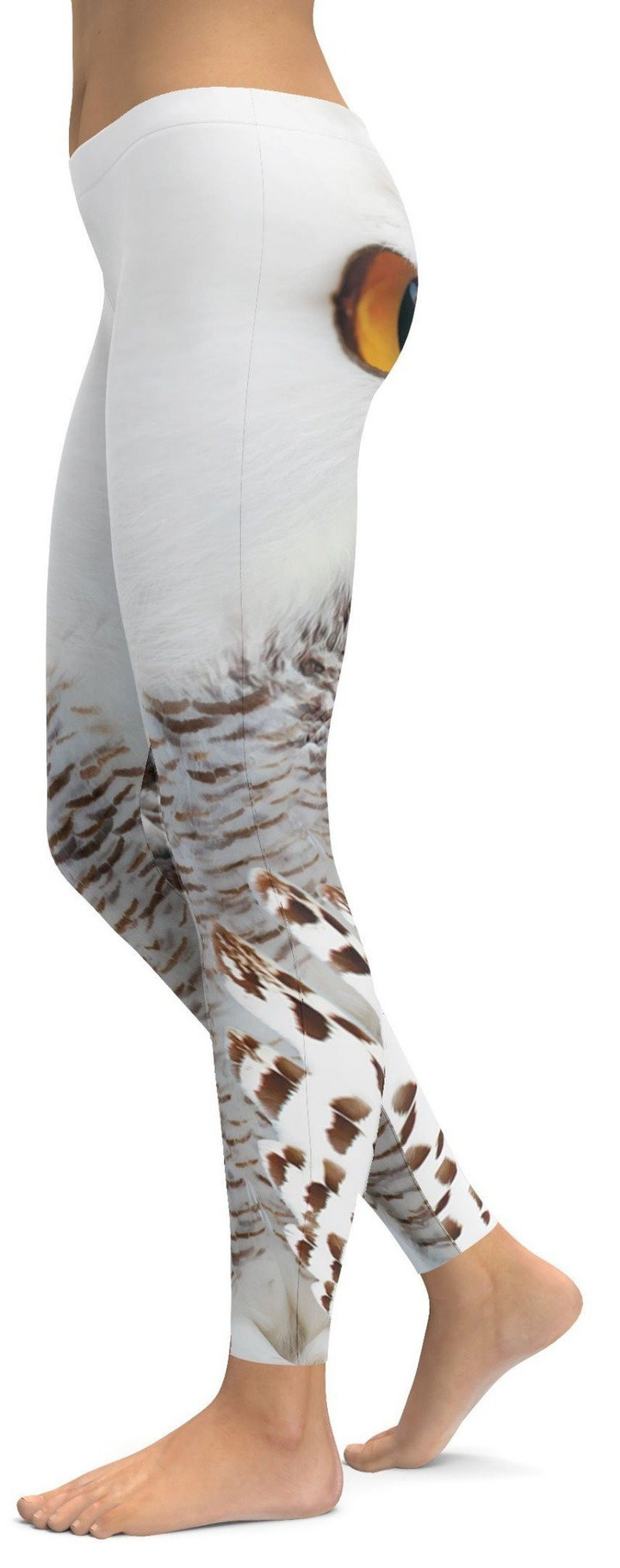 Snowy Owl Eyes High-Waisted Leggings