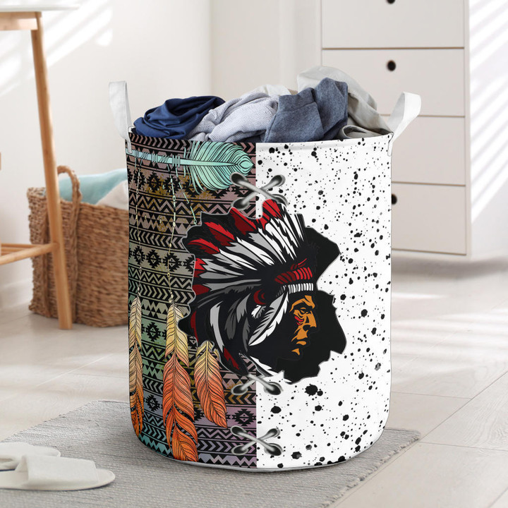 Pattern Native American Laundry Basket 02